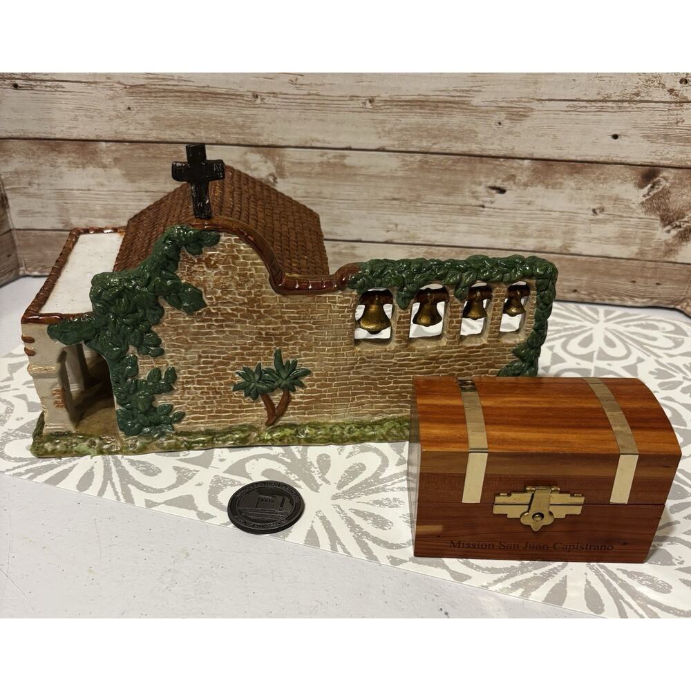 California Missions SAN JUAN CAPISTRANO 1997 Cross Keepsake Box Coin LOT Lightup